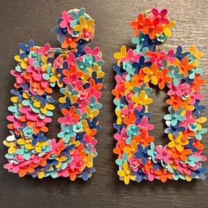 Colorful Floral Statement Earrings